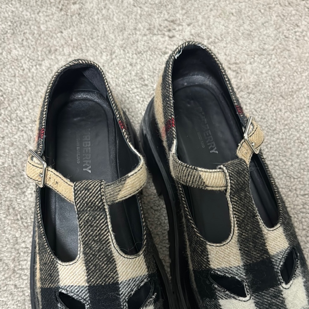 Burberry Wool Nova Check Brogues Loafers - Picture 3 of 7